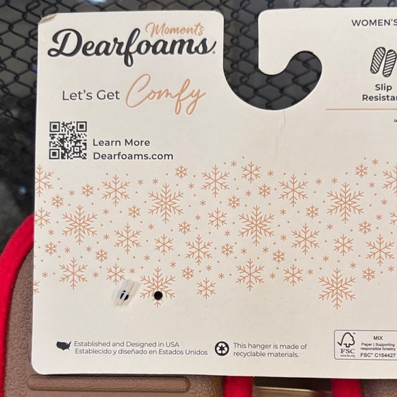 Dearfoams Christmas Red Santa Slippers w/Gold Bells Unisex SZ W 11-12; M 9-10 - Picture 12 of 16